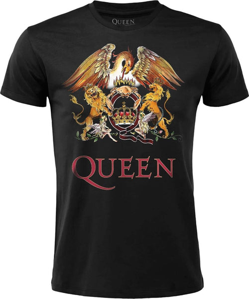 T-Shirt Queen Crest Men's T-Shirt - Black Nera Girocollo Maniche Corte Moda/Uomo/Abbigliamento/T-shirt polo e camicie/T-shirt Il Distintivo - Pesaro, Commerciovirtuoso.it