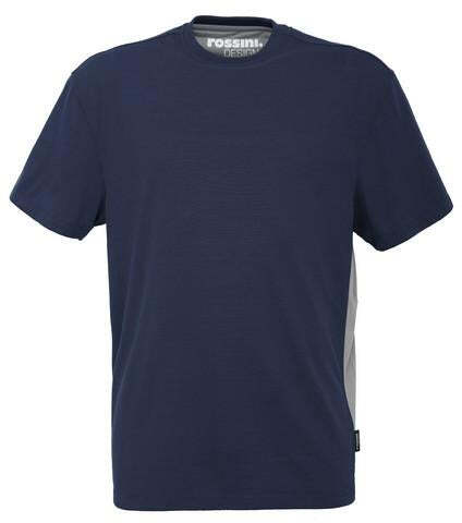 T-shirt Re-use Re-work Blu Navy Maglietta da Lavoro Poliestere Riciclato con Inserti Officina Meccanico Magazziniere Elettricista Installatore