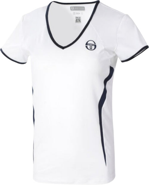 T-Shirt Sergio Tacchini Eva Maglietta Donna - Blu Scuro, Bianco Maglietta per Tennis Moda/Donna/Abbigliamento/Abbigliamento sportivo/Camicie e T-shirt sportive/T-Shirt Liquidator Italia - Nicosia, Commerciovirtuoso.it
