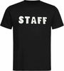 T-shirt Staff Nera Unisex Girocollo Maglia Staff Maniche Corte Tinta Unita Scritta Sul Retro 021 Sport e tempo libero/Fan Shop/Abbigliamento/T-Shirt Il Distintivo - Pesaro, Commerciovirtuoso.it
