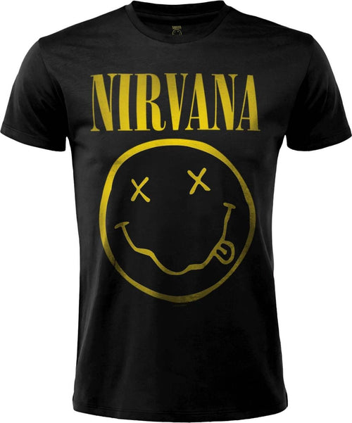T-Shirt Unisex Nirvana Nera Con Scritta Girocollo E Maniche Corte Sport e tempo libero/Fan Shop/Abbigliamento/T-Shirt Il Distintivo - Pesaro, Commerciovirtuoso.it