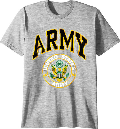 T-shirt Uomo Army United States Army Maglia Uomo Grigia Esercito Americano Stampata Maglietta Girocollo Esercito Usa Vintage Sport e tempo libero/Fan Shop/Abbigliamento/T-Shirt Il Distintivo - Pesaro, Commerciovirtuoso.it