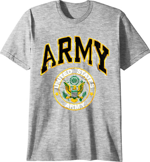 T-shirt Uomo Army United States Army Maglia Uomo Grigia Esercito Americano Stampata Maglietta Girocollo Esercito Usa Vintage Sport e tempo libero/Fan Shop/Abbigliamento/T-Shirt Il Distintivo - Pesaro, Commerciovirtuoso.it