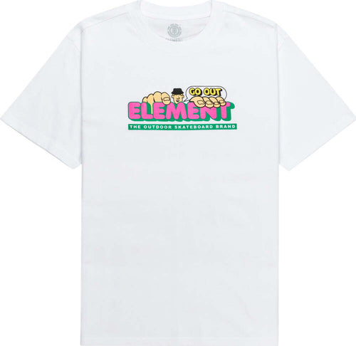 T-Shirt Uomo Bianco Element Go out Maniche Corte Moda/Uomo/Abbigliamento/T-shirt polo e camicie/T-shirt Snotshop - Roma, Commerciovirtuoso.it