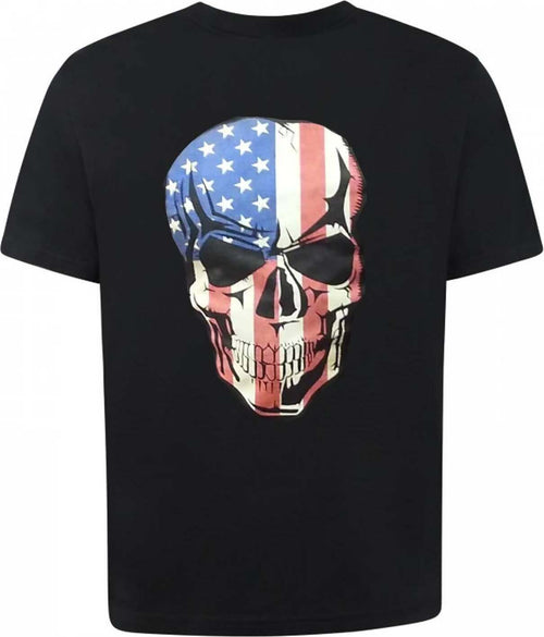 T-Shirt Uomo Teschio Grande Con Bandiera Usa 026 Girocollo Maniche Corte Sport e tempo libero/Fan Shop/Abbigliamento/T-Shirt Il Distintivo - Pesaro, Commerciovirtuoso.it
