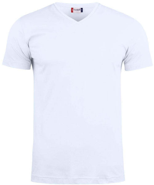 T-Shirt V Basic Bianco T-shirt Manica Corta Collo a V Taglie Forti