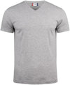 T-Shirt V Basic Grigio Melange T-Shirt Manica Corta Collo a V