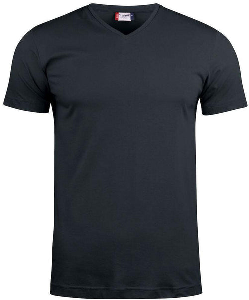 T-Shirt V Basic Nero T-Shirt Manica Corta Collo a V