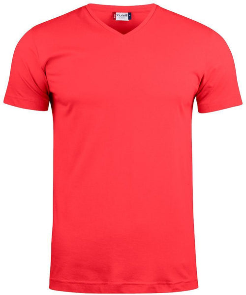T-Shirt V Basic Rosso T-Shirt Manica Corta Collo a V Taglie Forti