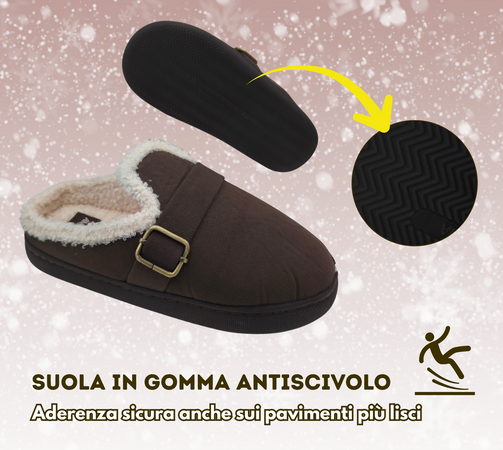 Terranova ciabatte donna invernali con pelo, calde pantofole peluche in memory foam, confort stravolgente