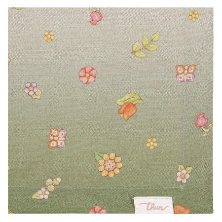THUN® Tovaglia Antimacchia Country Flowers Green - Varie Dimensioni 2504S