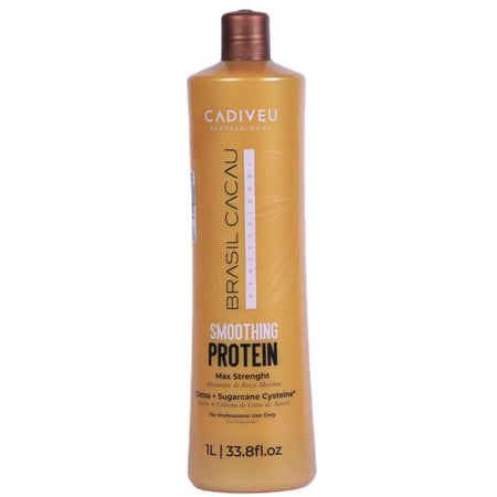 Cadiveu smoothing protein 1000 ml, trattamento lisciante e anti crespo, consigliato per capelli naturali, grossi e resistenti.