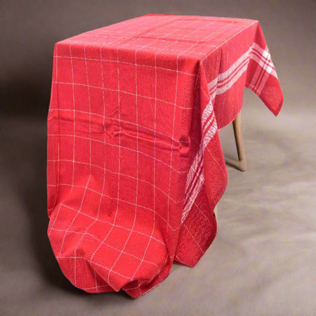 Tovaglia natalizia in cotone colore rosso per tavola di Natale e festività