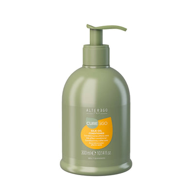 Alterego Curego Silk Oil Conditioner 300 Ml, Trattamento Disciplinante Nutriente Effetto Seta.