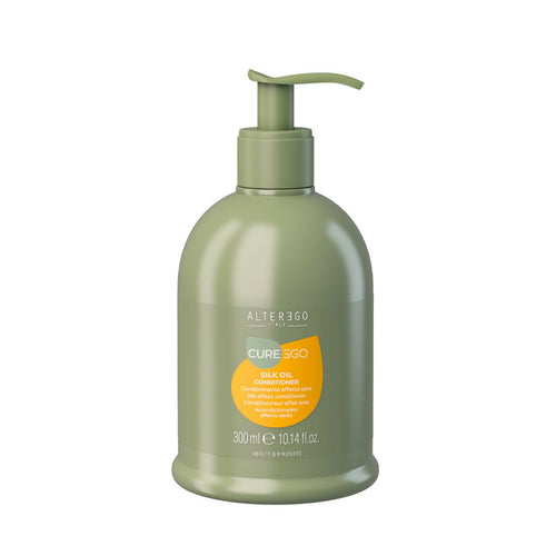 Alterego Curego Silk Oil Conditioner 300 Ml, Trattamento Disciplinante Nutriente Effetto Seta.