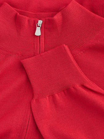 Gran Sasso Maglia Lupetto Ciclamino con Mezza Zip da uomo