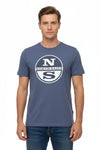 Maglietta North&Sails uomo estiva con logo frontale grande, 100% cotone, manica corta girocollo