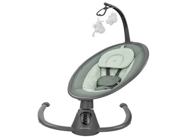 KIKKABOO Sdraietta Dondolo Elettrica Side to Side Swing Twiddle - colore MINT - verde menta - Altalena Musicale per Neonati, Sedia a Dondolo con Telecomando, rilassante, calmante