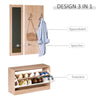 Mobile Ingresso Completo 3 Pezzi con Panca Scarpiera, Appendiabiti, Specchio Legno Bianco, Set Arredo Entrata Salvaspazio, con scarpiera 80 kg, e appendiabiti 30 kg. Marca: HOMCOM
