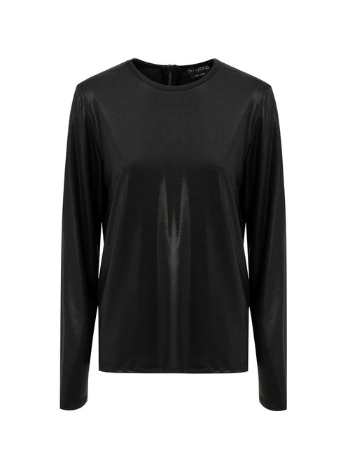 Tom Ford Maglia in Viscosa Nera con Zip Posteriore - Maniche Lunghe da donna