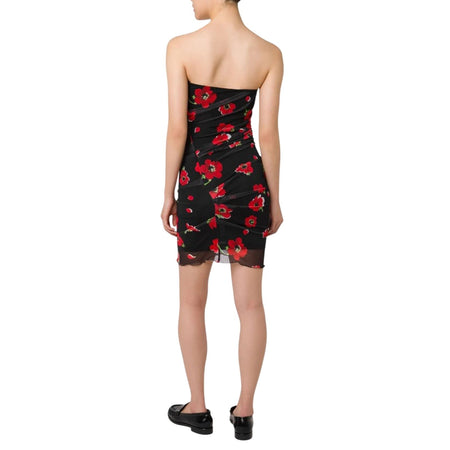 MOSCHINO JEANS vestiti casual donna moschino jeans - abito tulle stampa fiori - nero da donna