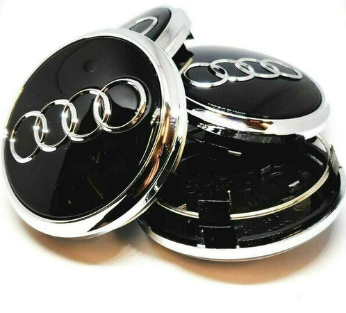 Set Tappi copri mozzo Cerchi in Lega Coprimozzo 61mm Compatibili Audi A3 A1 A4 A5 A6 Q5 Q7