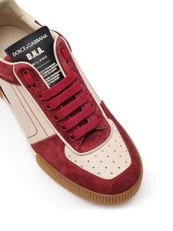 Dolce &amp; Gabbana Low-Top Sneakers Bordeaux e Beige DNA da uomo