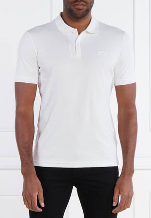 calvin klein POLO SMOOTH COTTON LOGO PLACKED POLO da uomo