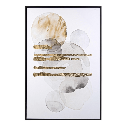 Quadro Bold 62 x 92 con stampa su tela con applicazioni fogli dorati,