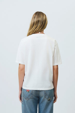 Roy Roger's t-shirt donna bianca in cotone con taschino girocollo regular fit newfp