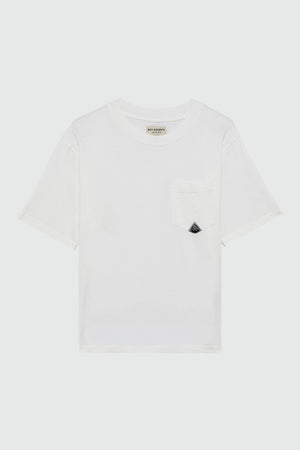 Roy Roger's t-shirt donna bianca in cotone con taschino girocollo regular fit newfp