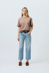 Roy Roger's t-shirt donna rosa in cotone con taschino girocollo regular fit