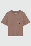 Roy Roger's t-shirt donna rosa in cotone con taschino girocollo regular fit