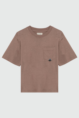 Roy Roger's t-shirt donna rosa in cotone con taschino girocollo regular fit