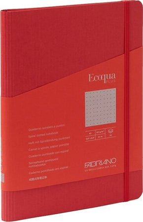 Taccuino EcoQua Plus - con elastico - spiralato - A5 - 70 fogli - puntinato - lampone - Fabriano Cancelleria e prodotti per ufficio/Carta blocchi e quaderni/Blocchi appunti taccuini e diari/Blocchi appunti e taccuini Eurocartuccia - Pavullo, Commerciovirtuoso.it