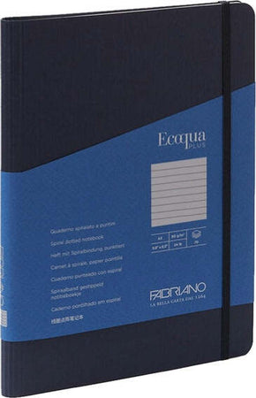 Taccuino EcoQua Plus - con elastico - spiralato - A5 - 70 fogli - righe - blu scuro - Fabriano Cancelleria e prodotti per ufficio/Carta blocchi e quaderni/Blocchi appunti taccuini e diari/Blocchi appunti e taccuini Eurocartuccia - Pavullo, Commerciovirtuoso.it