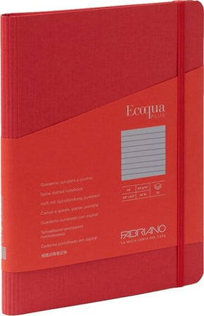 Taccuino EcoQua Plus - con elastico - spiralato - A5 - 70 fogli - righe - lampone - Fabriano Cancelleria e prodotti per ufficio/Carta blocchi e quaderni/Blocchi appunti taccuini e diari/Blocchi appunti e taccuini Eurocartuccia - Pavullo, Commerciovirtuoso.it
