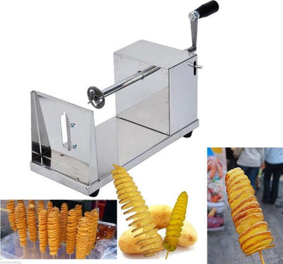 Taglia-Affetta-A-Spirale-Ricciolo-Patate-In-Acciaio-Inox-Professionale-Chips