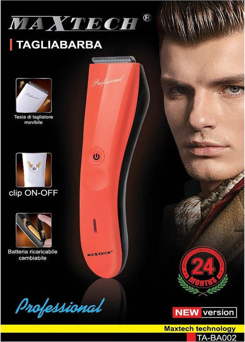 Tagliabarba Elettrico Rasoio Barba Da Uomo Professionale Ricaricabile Maxtech Ta-ba002 Salute e cura della persona/Rasatura epilazione e rimozione peli/Regolabarba tagliacapelli e rasoi per il corpo/Tagliacapelli Trade Shop italia - Napoli, Commerciovirtuoso.it