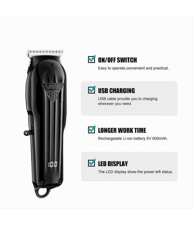 Tagliacapelli Barba Professionale A Batteria Ricaricabile Display Digitale V-982