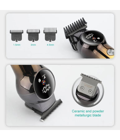 Tagliacapelli Barba Ricaricabile Senza Fili Display Digitale Doppio Motore V-989