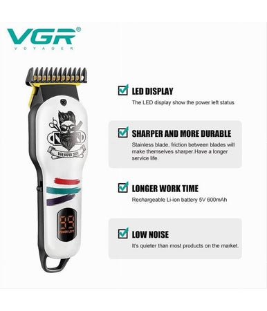 Tagliacapelli Barba Senza Fili Professionale Display Digitale Ricarica Usb V-971