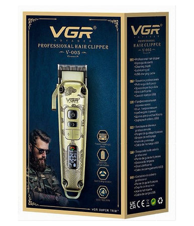 Tagliacapelli In Metallo Display Led 4 Velocità Ricarica Usb Con 8 Pettini V-005