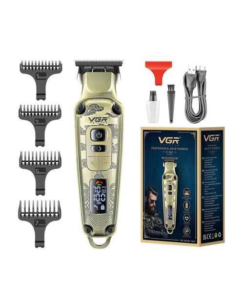 Tagliacapelli In Metallo Display Led Lama Metallurgica 4 Velocità Ricarica Usb V-901
