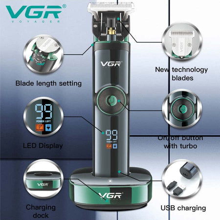 Tagliacapelli-Professionale-Barba-Trimmer-Ricarica-Rapida-Con-Pettini-Guida-V671