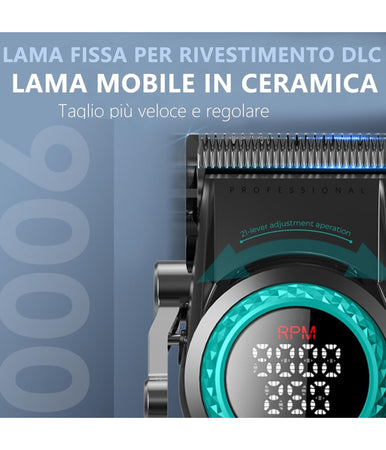 Tagliacapelli Professionale Da Uomo Senza Fili Per Barbieri Display A Led V-001