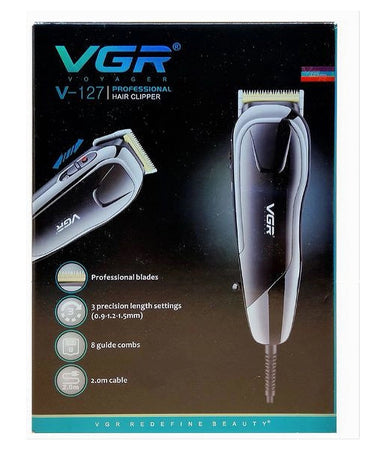 Tagliacapelli Professionale Vgr V-127 Lama In Acciaio 8 Pettini Guida Con Filo