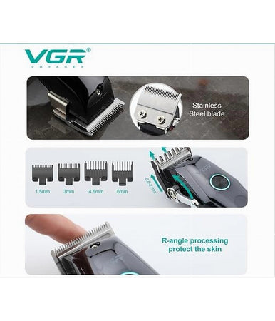 Tagliacapelli Rasoio Da Uomo Vgr V-969 A Batteria Ricaricabile Usb Display A Led