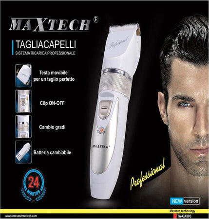 Tagliacapelli-Rasoio-Rasatura-Batteria-Ricaricabile-Professionale-Maxtech-Uomo-Ta-ca003