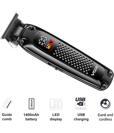 Tagliacapelli Regolabarba Per Uomo Cavo/senza Fili Ricaricabile Display Led V-972